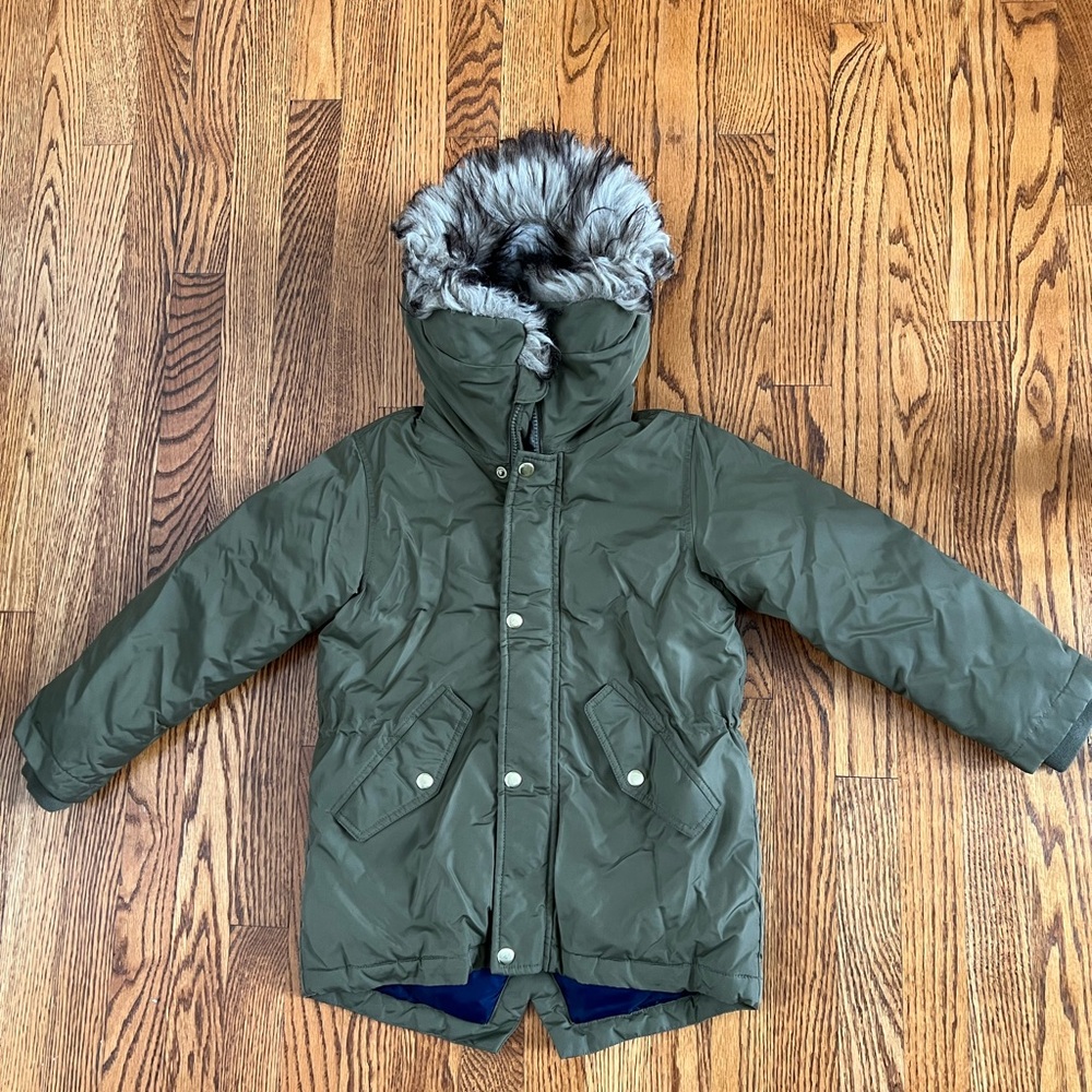 EUC Crewcuts winter coat faux fur size 6/7